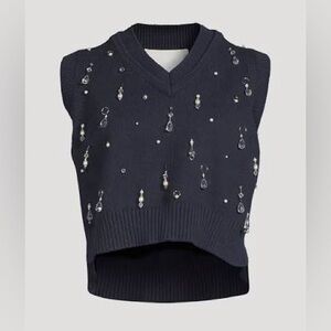 3.1 Phillip Lim Navy Embellished Sweater Vest